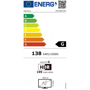 Samsung Smart Τηλεόραση 75" 4K UHD LED UE75U8072F HDR (2023)